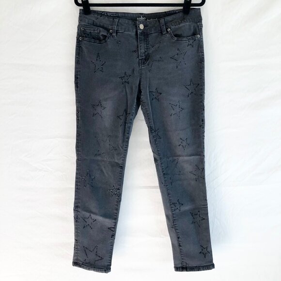 Retro Black Star Pattern Boyfriend Jeans - Picture 1 of 9